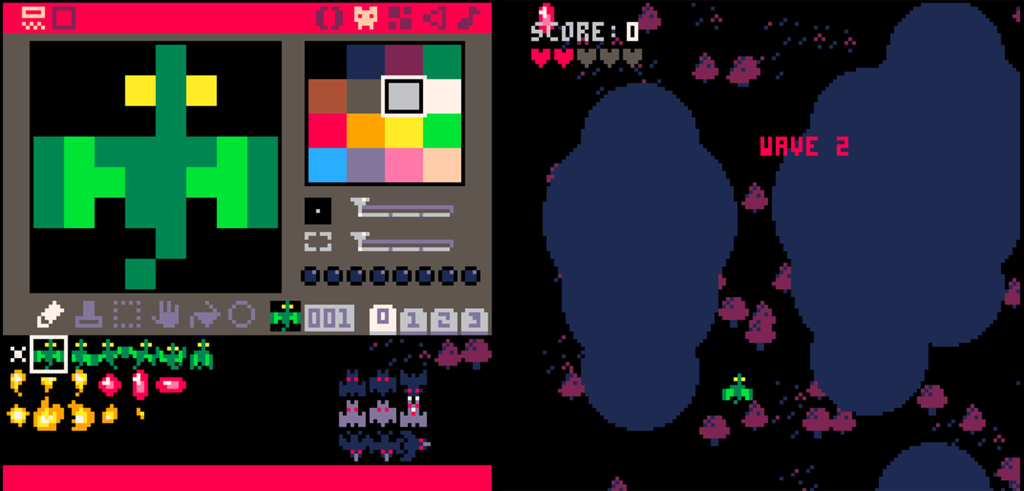 development images of the game in pico-8 